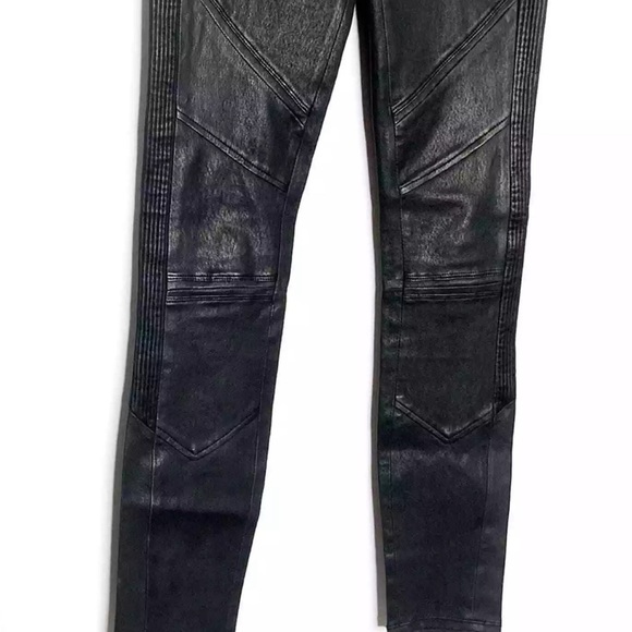 IRO Jelena FW ‘23 black 100% leather Mid-Rise pants slim leg, pockets moto EU 40 - Picture 3 of 11